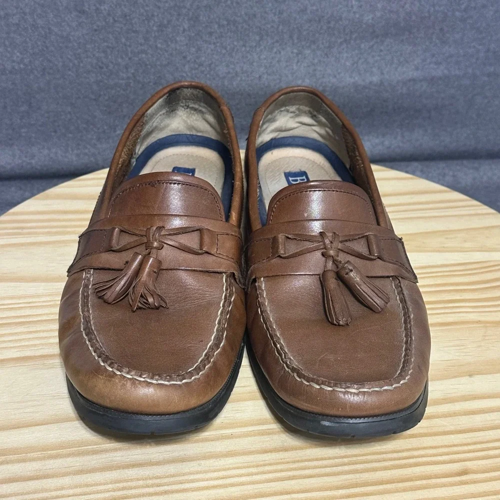 GH Bass Mens Adams II‎ Tassel Loafers Brown Leather Slip On Shoes 11M